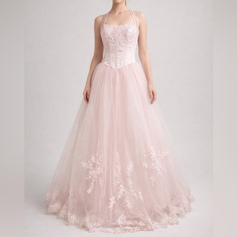 NWT Mary’s Bridal Blush Pink Corset Ball Gown Bolero Size 12 Prom & Quince